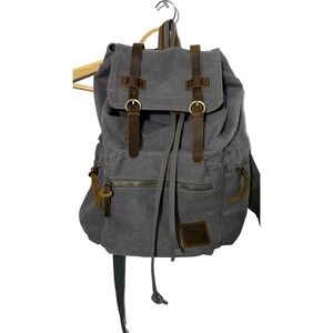 Augur Jans Canvas Leather Backpack Rucksack Hiking Laptop Travel Bag Gorpcore